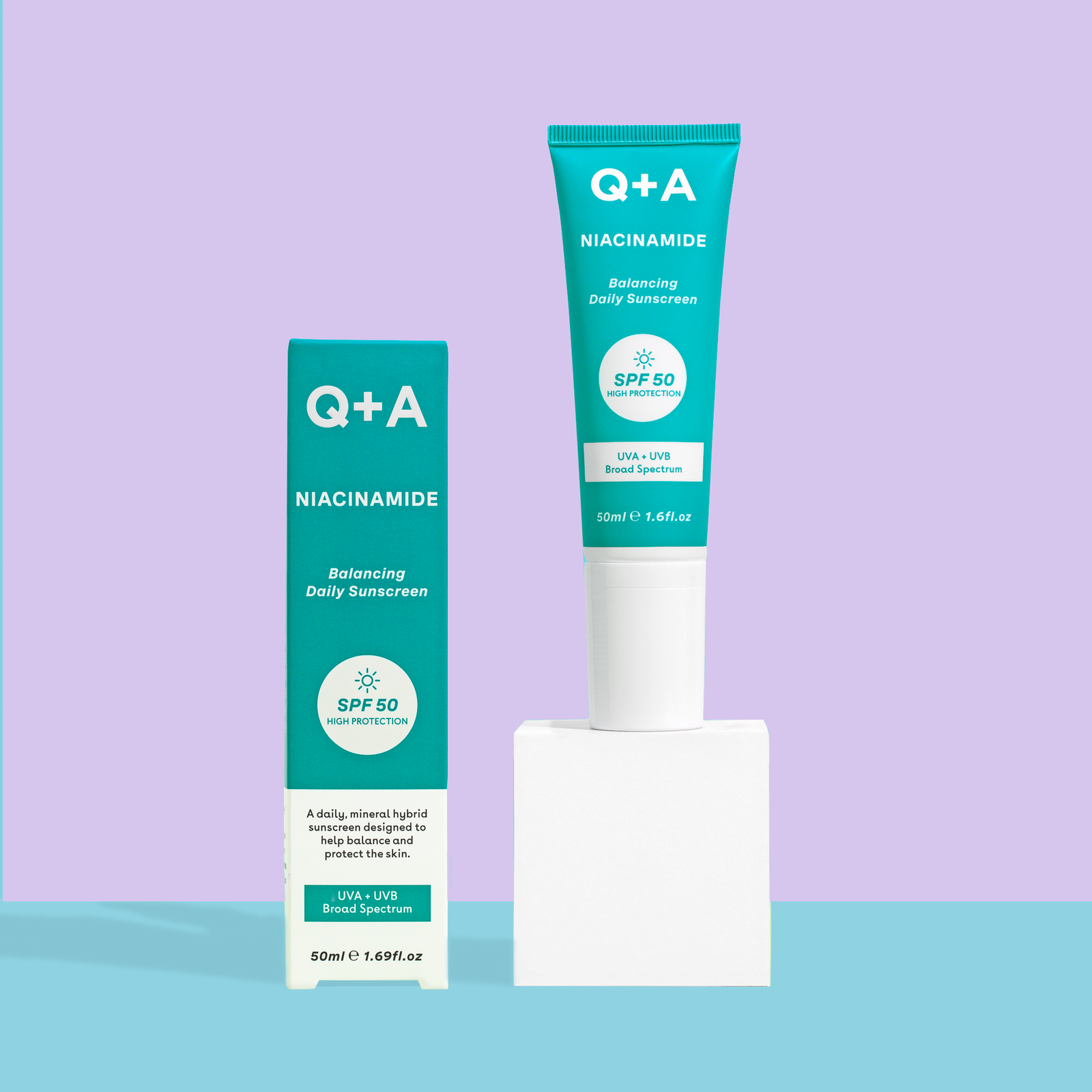 Q_A-SPF-E-Commerce-3_BB_4100x.png Q+A Niacinamide SPF 50 Créme Solaire quotidien équilibrant – Image 1